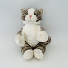 Bear Factory Soft Toy Plush Grey White Tabby Cat Kitten Stuffed Animal 16”