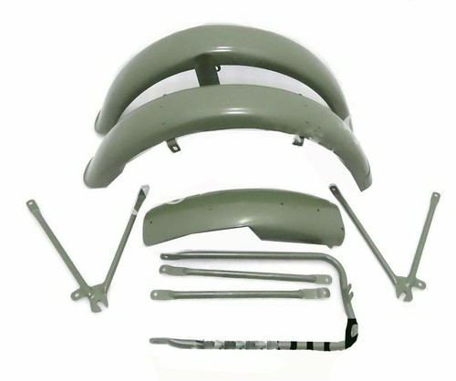 Green painted mudguard - painted, set