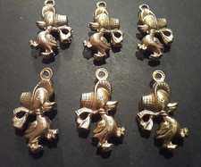 Stamped Brass-3D Cartoon Duck-Daisy Duck-Charms-Pendants ( pack of 6 )