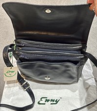ENNY-ICONIC ITALIAN VINTAGE- RARE-MED. SOFT LEATHER-CROSSBODY BAG IN NAVY-NEW !