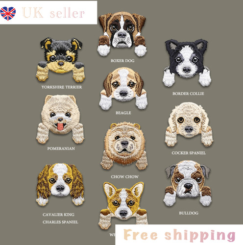 Dog plush iron patches - on,
