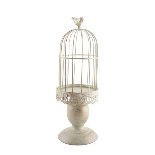 Candle holder white - candle, iron
