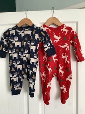 NEXT ETC BABY BOYS, 0-3 MONTHS CHRISTMAS XMAS BABYGROWS,SLEEPSUITS BUNDLE
