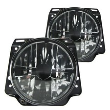2x Headlights Clear Lens Black
