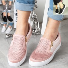 Womens flat trainers ladies - womens,
