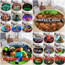 Kids Minecraft 3D Round Floor Rugs Kids Bedroom Decors Carpets Doormat Mats*Gift