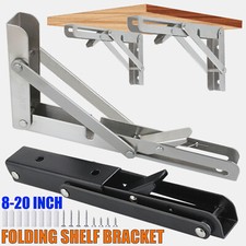 2pcs 8"-20"Folding Shelf Bracket Heavy Duty Foldable Shelf Bracket Wall Mountain
