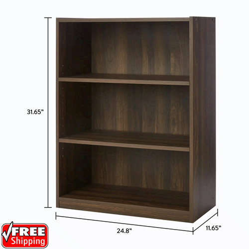 Shelf wood bookcase - 3, wide