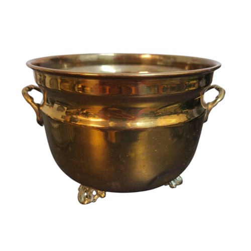 Vintage brass planter footed - 3,