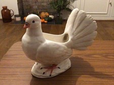 Antique Porcelain-French Faience FANTAIL DOVE/PIGEON-hand Painted Centre Piece