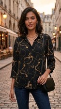 Chic Black Button Up Blouse