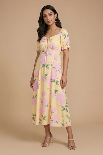 Dorothy perkins yellow midi - dorothy,