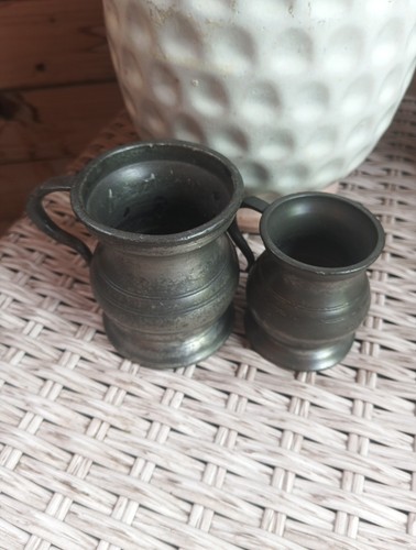 Two pewter jugs pint - pewter, 1/2