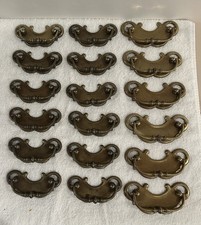 18 Vintage Antique Brass Draw Pulls Colonial Style