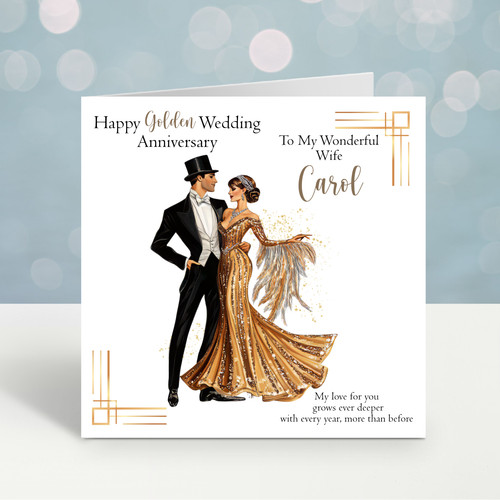 Personalised golden wedding - golden,