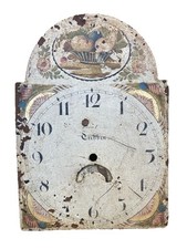Grandfather Longcase Clock Dial Face Antique Interior Designs Weathered & Worn