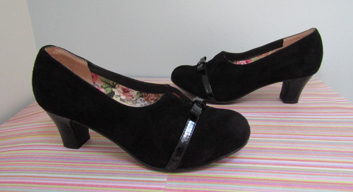 Hotter black antoinette shoes - black,