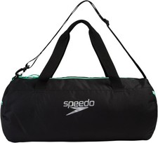 Speedo Unisex Duffel Bag One Size, Black/Green Glow 