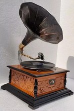 HMV Gramophone Phonograph Antique look replica Working Audio ,win-up record play