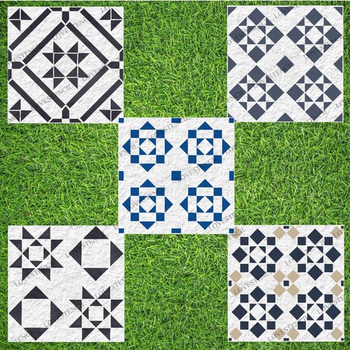 Patio slab stencil - patio,
