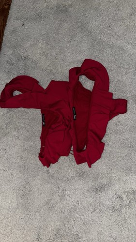 Zara red ribbed ruffle - red, bikini