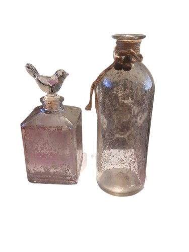 Mercury glass bottle - mercury, set