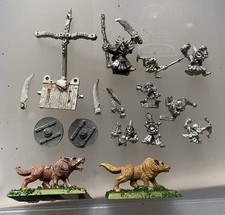 WFB Goblin Job Lot, Metal, Damaged Pieces, Inc Wolf Chariot (Incomplete)