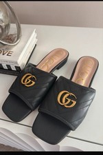 Black Sliders Size 4.Designer Inspired.Great  Condition