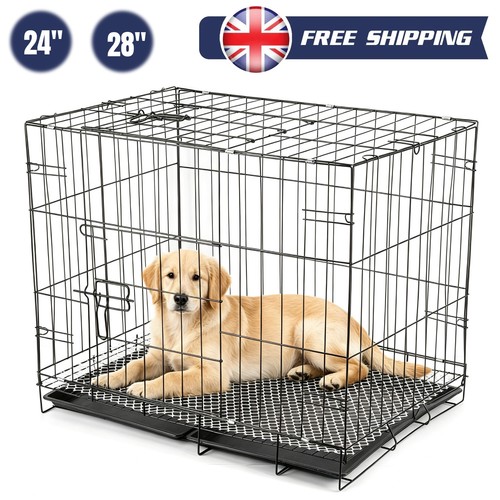 Folding metal dog crate - metal,