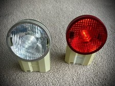 Ever Ready Eveready Night Rider Vintage Bicycle Lights (Modified/Upgraded) Pair.