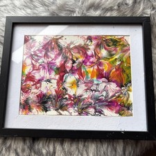 Abstract Oil On Paper Framed