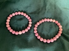 Beautiful Rhodonite 8mm Bracelets  x Two - Uplift Mood, Positivity, Joy