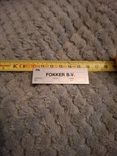Fokker Aircraft Part Number