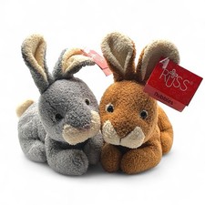 RUSS BERRIE LUV PETS  "NUBBLES" BUNNY RABBITS SOFT TOYS 7" 18cms TAGS VGC