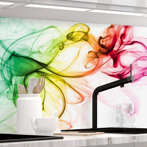 Kitchen backsplash colourful - kitchen,