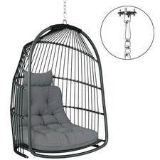 Hanging Egg Chair,  Garden Swing Chair with Installation Kit,  Cushion rattan