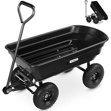 VonHaus Dump Cart, Wheelbarrow, Wagon, Festival Trolley, Portable Camping Truck
