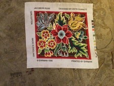 Completed Ehrman needlepoint tapestry Jacobean Rose