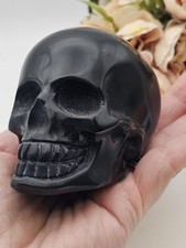 Large Black Obsidian Skull