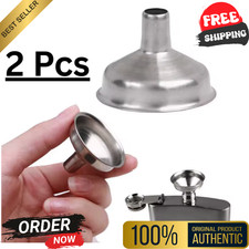 2x Stainless Steel Hip Flask