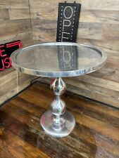 Round aluminum Pedestal Drink Side Table Small End Table