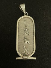 Vintage Large Egyptian Pendant 925 Sterling Solid Silver 2.5" Inch (6.4cm) 10g