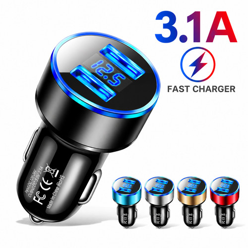 Dual usb fast car charger - 3.1a,