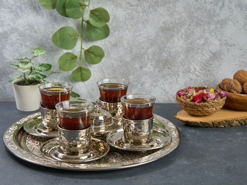 Copper tea serving set - tea,
