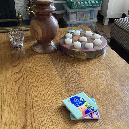 Solid oak coffee table - , .