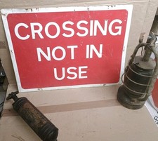 Vintage tin Sign CROSSING NOT
