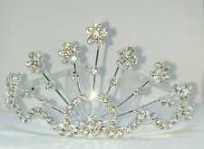Girls Womens Crystal Tiara Head Dress Crown Communion Wedding Pageant