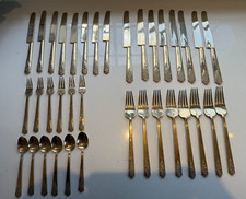 Vintage Thailand Brass Cutlery set~ Marked Thailand  87 items -see photos