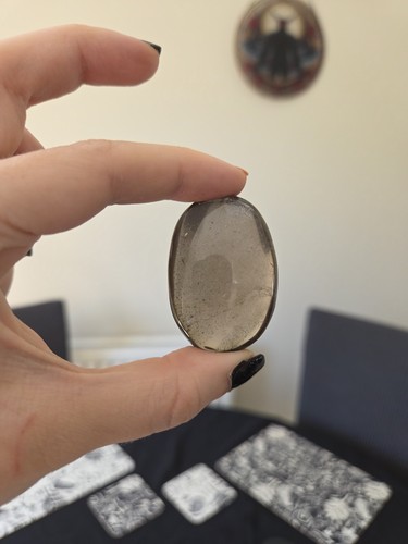 Smoky quartz small palmstone - smoky,
