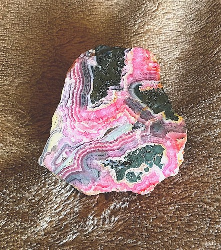 Rhodochrosite slab banded - rhodochrosite, (banded